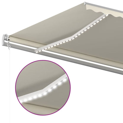 Toldo automático com LED e sensor de vento 600x300 cm cor creme