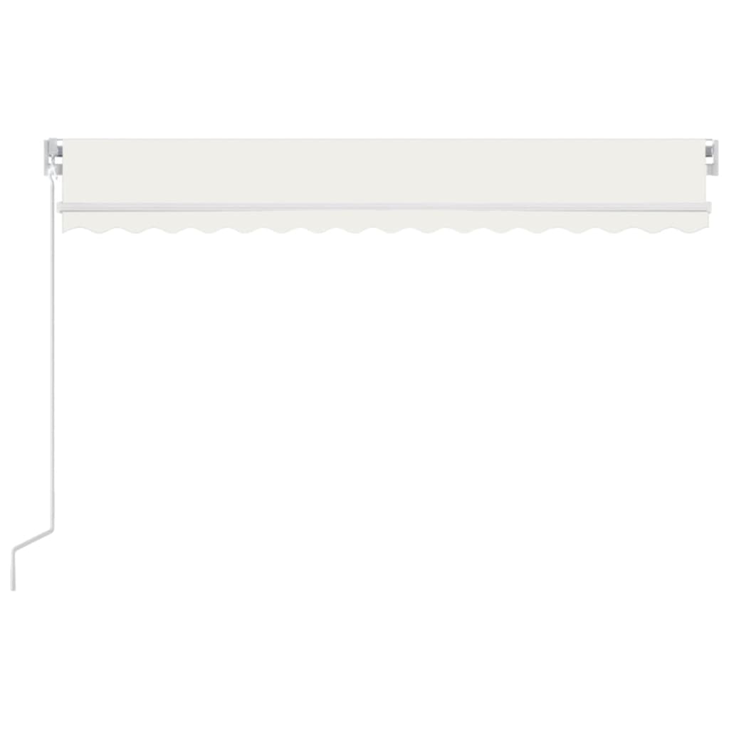 Toldo retrátil manual com LED 400x350 cm cor creme