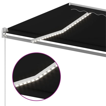 Toldo retrátil manual com LED 400x350 cm antracite