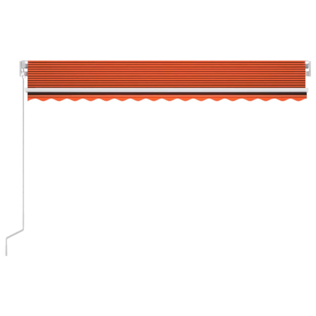 Toldo retrátil manual com LED 400x350 cm laranja e castanho