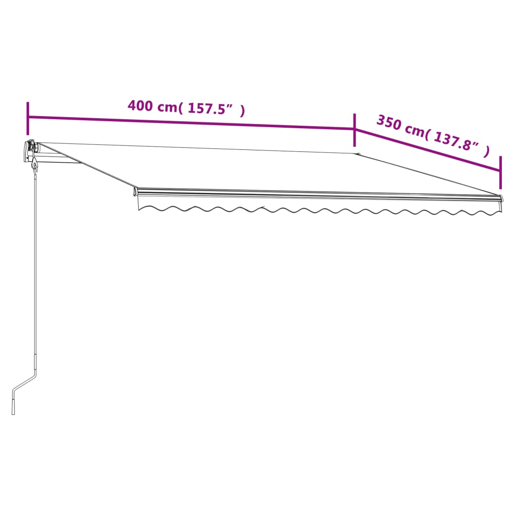 Toldo retrátil automático 400x350 cm creme