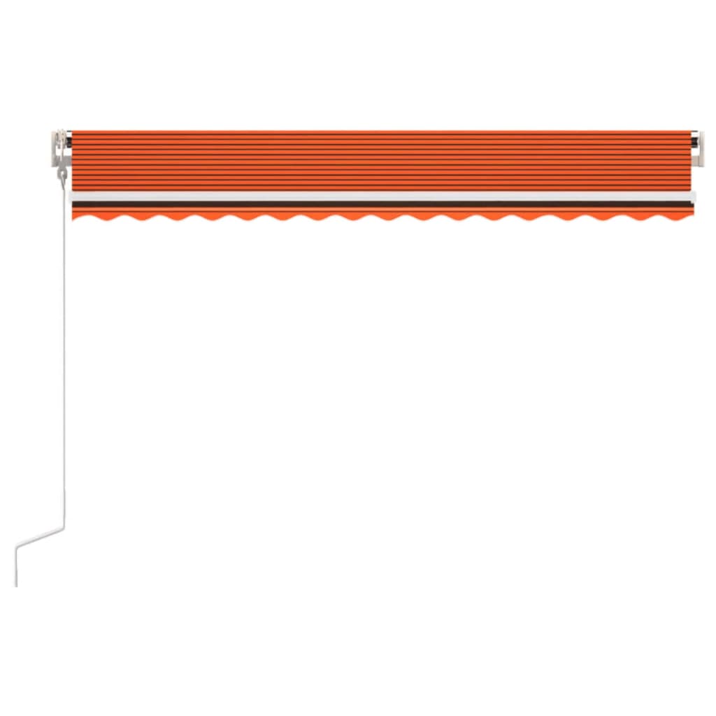 Toldo retrátil automático 400x350 cm laranja e castanho