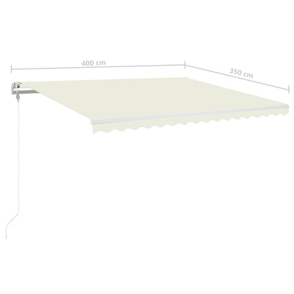 Toldo automático com LED e sensor de vento 400x350 cm cor creme