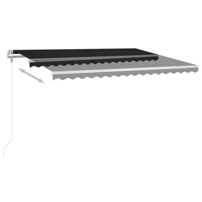 Toldo automático com LED e sensor de vento 400x350 cm antracite