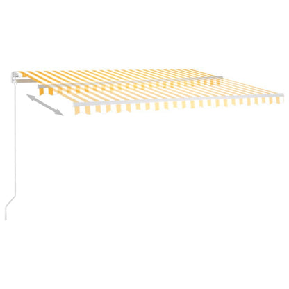 Toldo retrátil manual 450x350 cm amarelo e branco