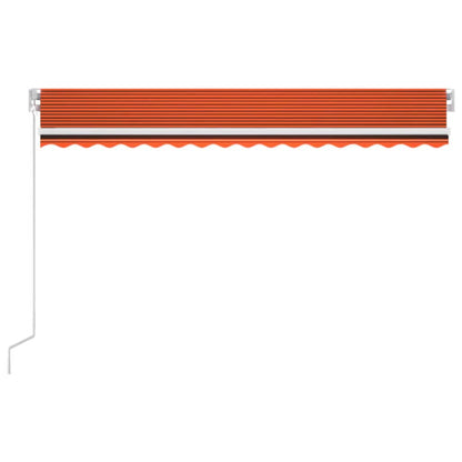 Toldo retrátil manual 450x350 cm laranja e castanho