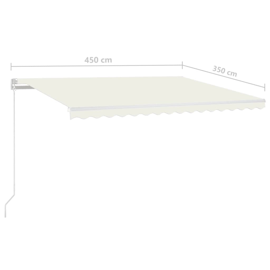 Toldo retrátil manual com LED 450x350 cm cor creme