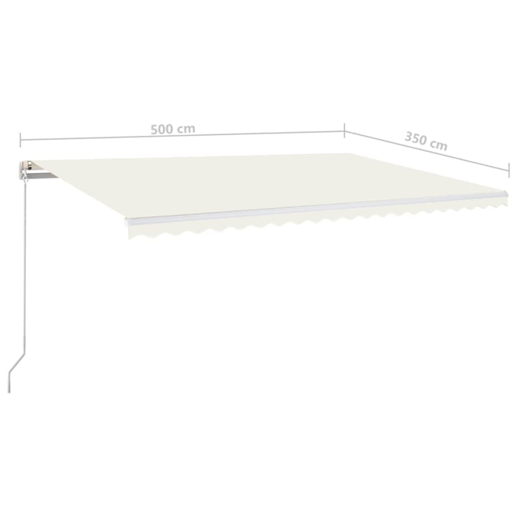 Toldo retrátil manual 500x350 cm cor creme