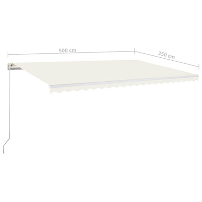 Toldo retrátil manual 500x350 cm cor creme