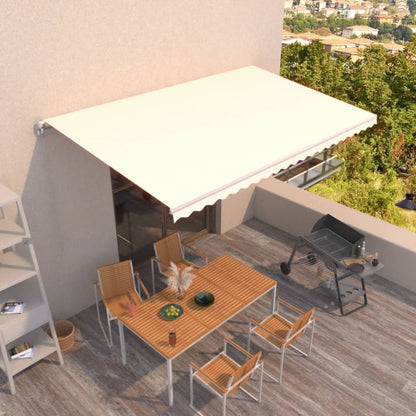 Toldo retrátil manual 500x350 cm cor creme