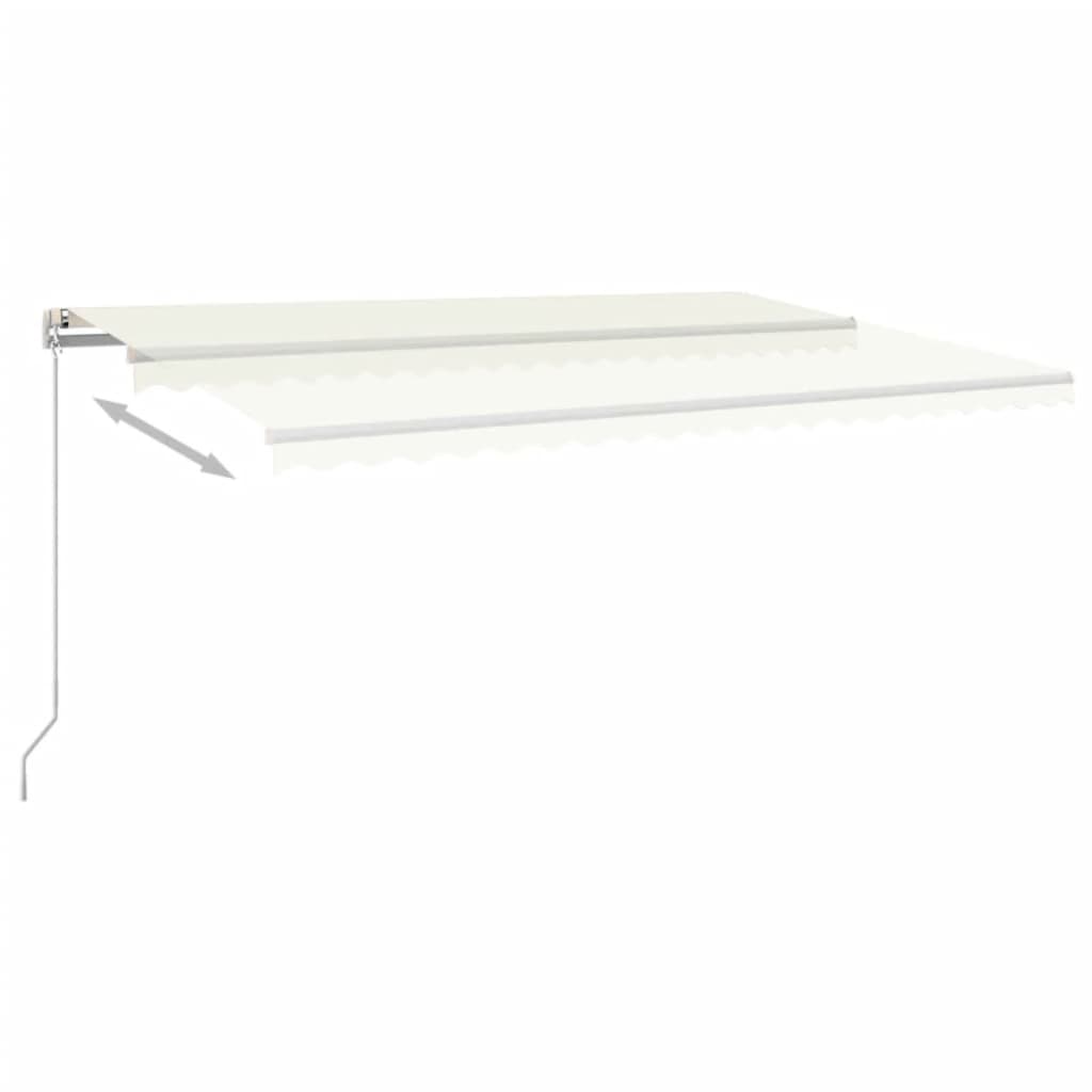 Toldo retrátil manual com LED 500x350 cm cor creme