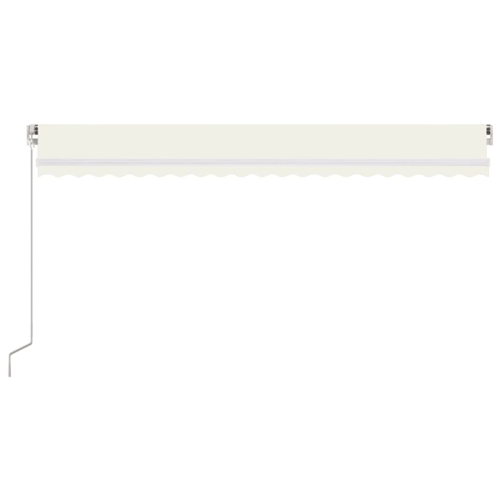 Toldo retrátil manual com LED 500x350 cm cor creme