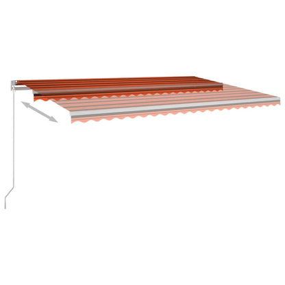 Toldo retrátil manual com LED 500x350 cm laranja e castanho