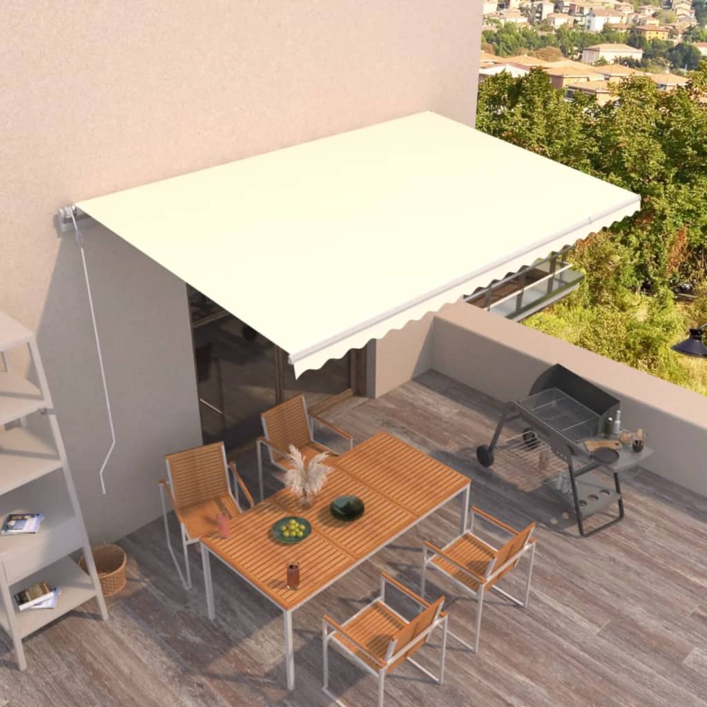 Toldo retrátil automático 500x350 cm cor creme