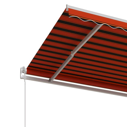 Toldo retrátil automático 500x350 cm laranja e castanho