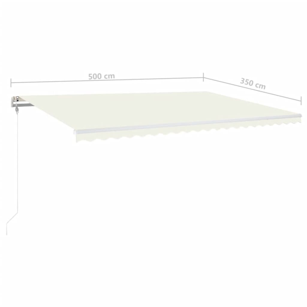 Toldo automático com LED e sensor de vento 500x350 cm cor creme