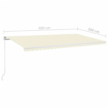 Toldo retrátil manual 600x350 cm cor creme