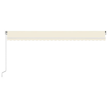 Toldo retrátil manual com LED 600x350 cm cor creme