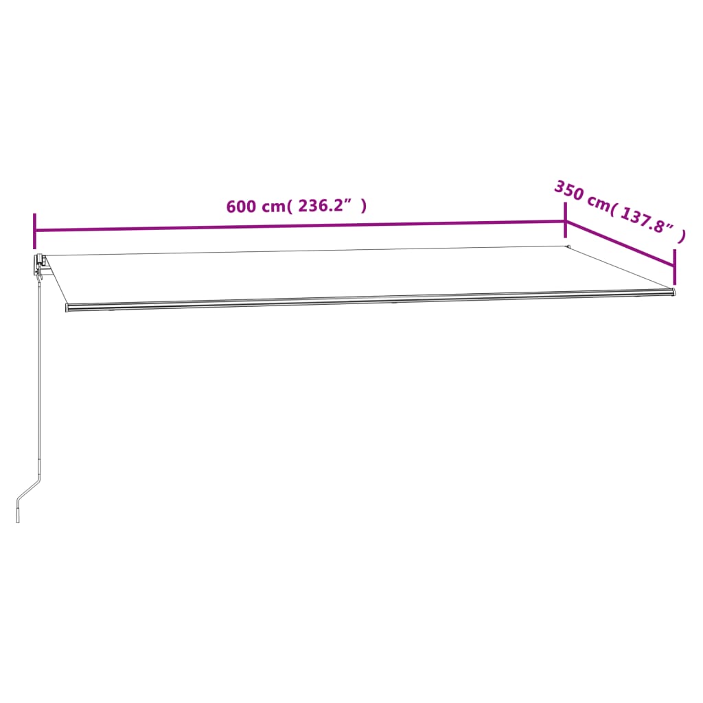 Toldo retrátil automático 600x350 cm creme