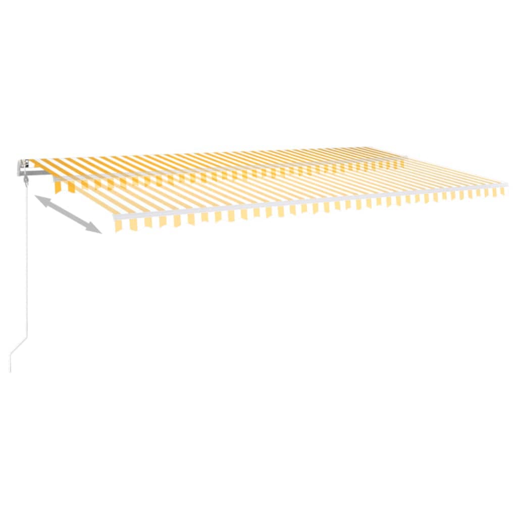 Toldo retrátil automático 600x350 cm amarelo e branco