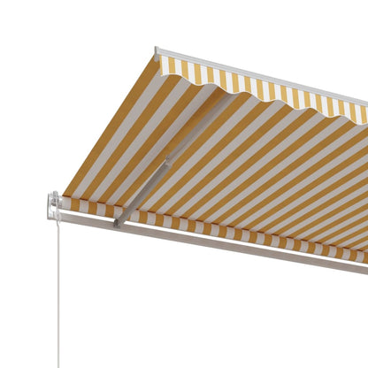 Toldo retrátil automático 600x350 cm amarelo e branco