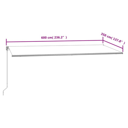 Toldo retrátil automático 600x350 cm amarelo e branco