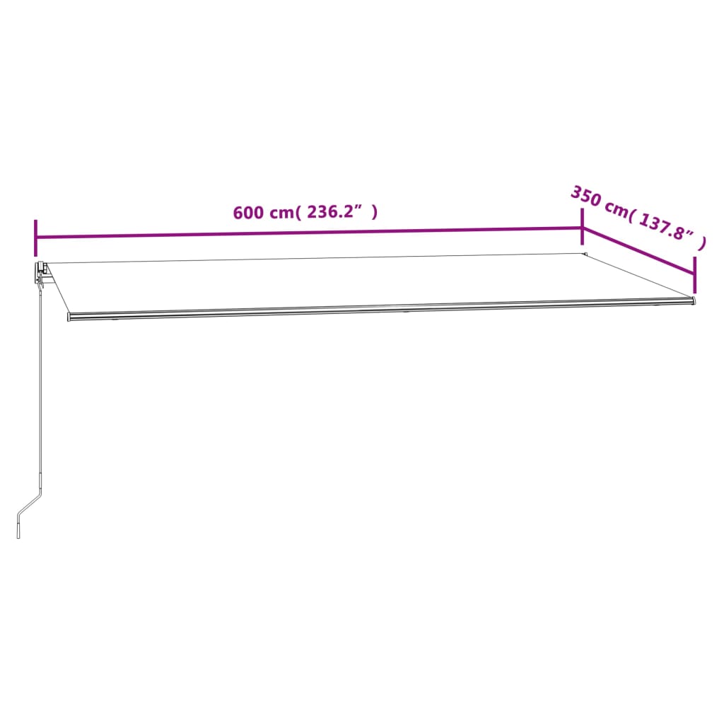 Toldo retrátil automático 600x350 cm antracite