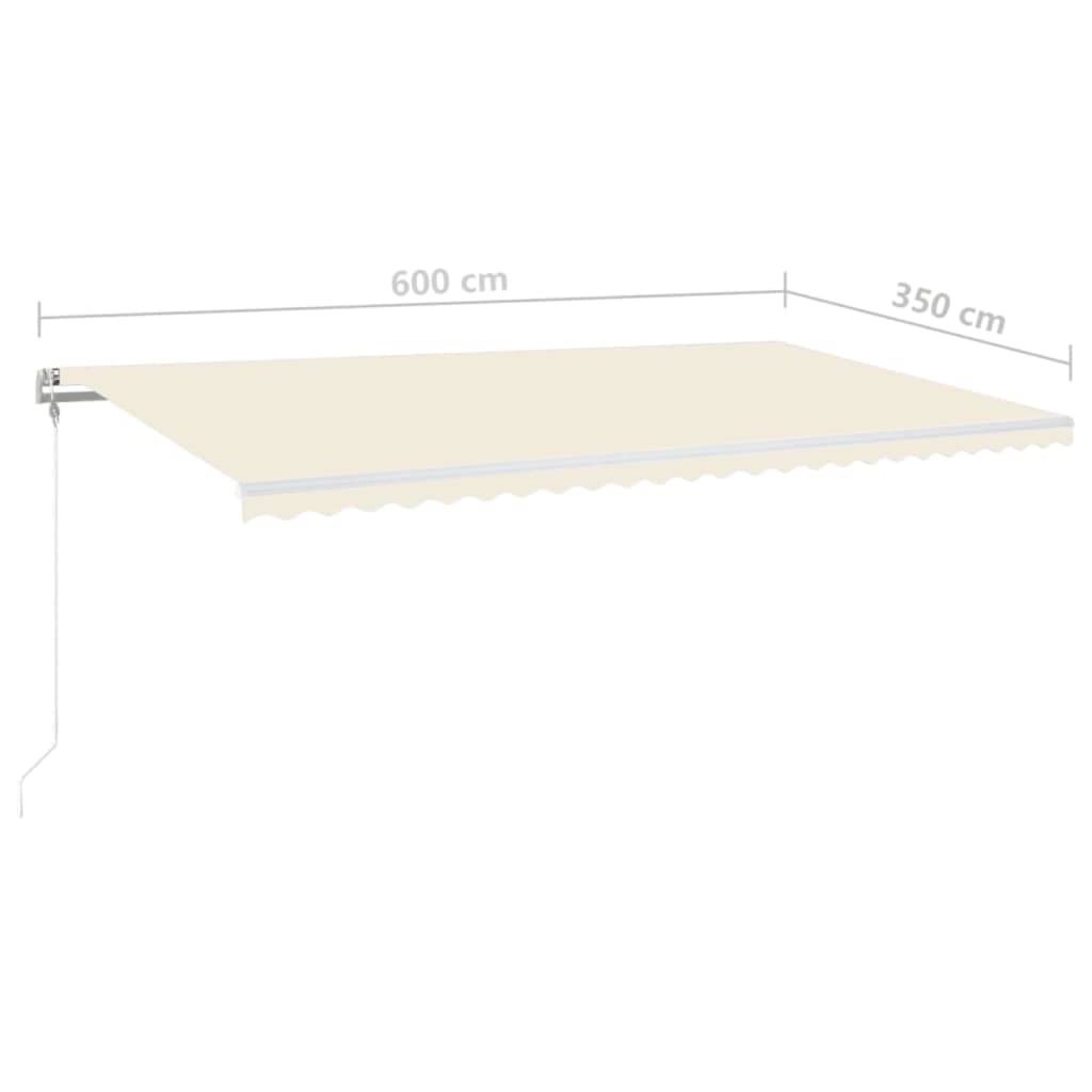 Toldo automático com LED e sensor de vento 600x350 cm creme