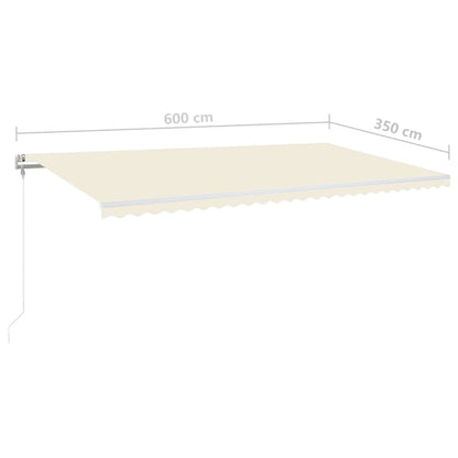 Toldo automático com LED e sensor de vento 600x350 cm creme