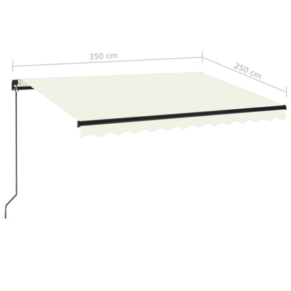 Toldo retrátil manual 350x250 cm cor creme