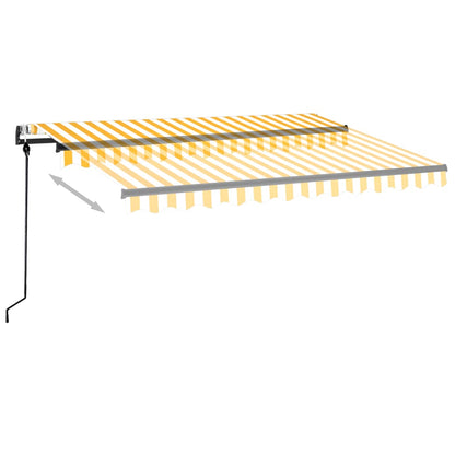 Toldo retrátil automático 350x250 cm amarelo e branco