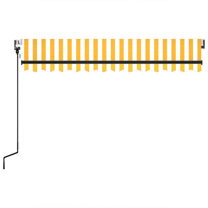 Toldo retrátil automático 350x250 cm amarelo e branco