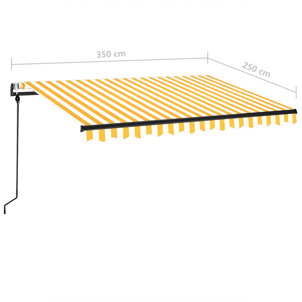 Toldo retrátil automático 350x250 cm amarelo e branco