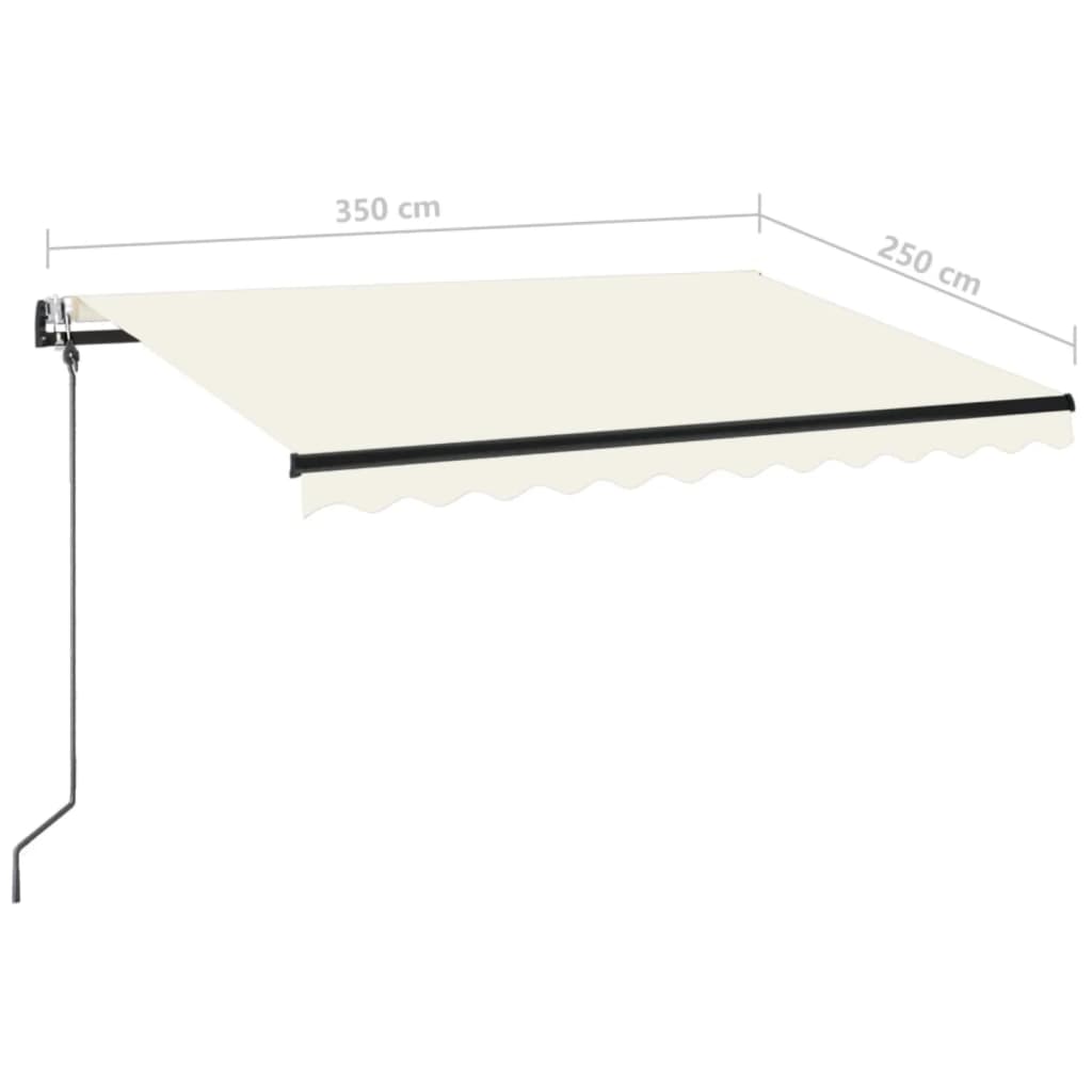 Toldo automático com LED e sensor de vento 350x250 cm cor creme