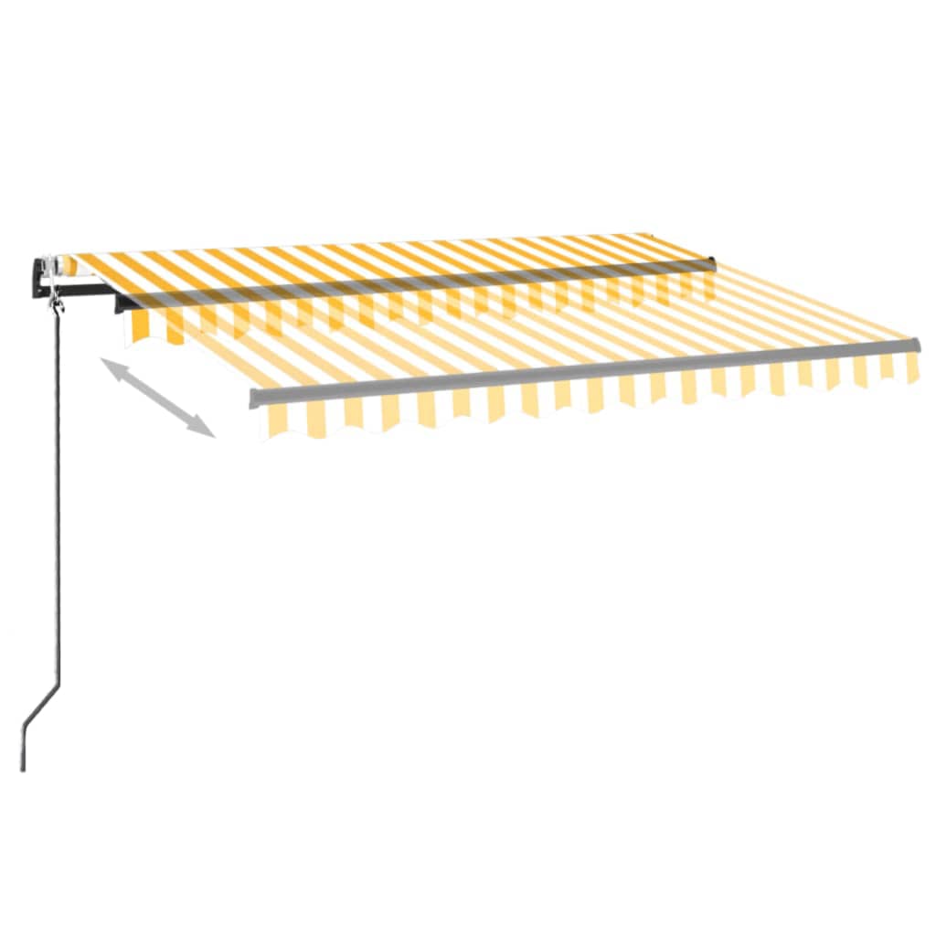 Toldo autom. c/ LED e sensor de vento 350x250 cm amarelo/branco