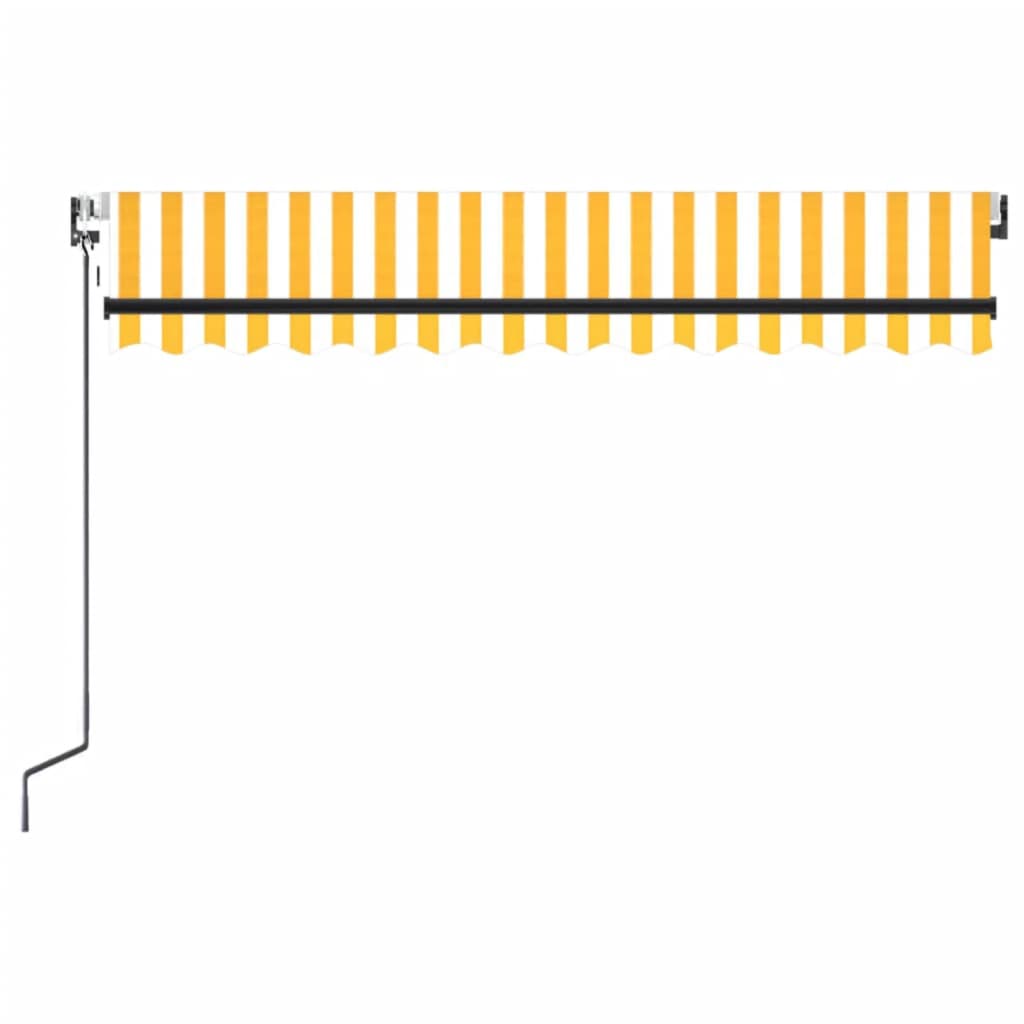 Toldo autom. c/ LED e sensor de vento 350x250 cm amarelo/branco