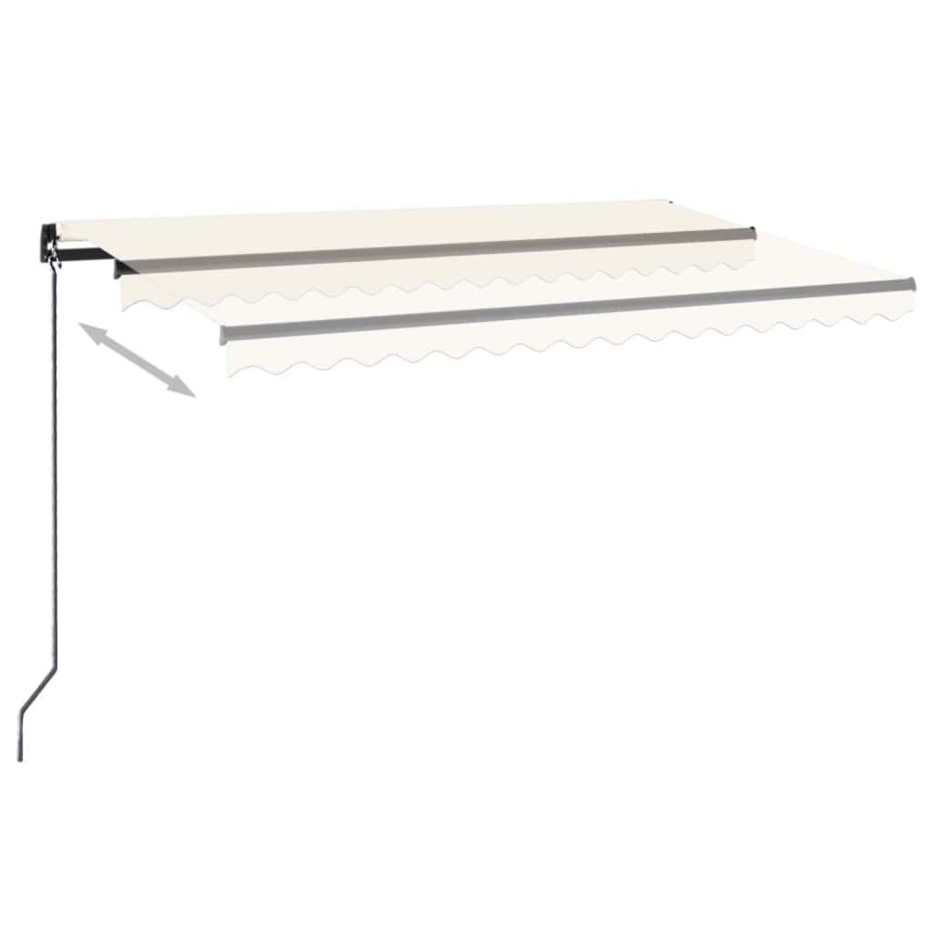 Toldo retrátil manual com LED 450x300 cm cor creme