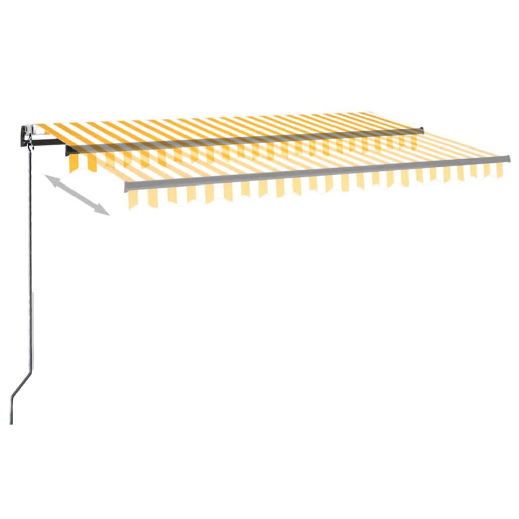 Toldo retrátil automático 450x300 cm amarelo e branco