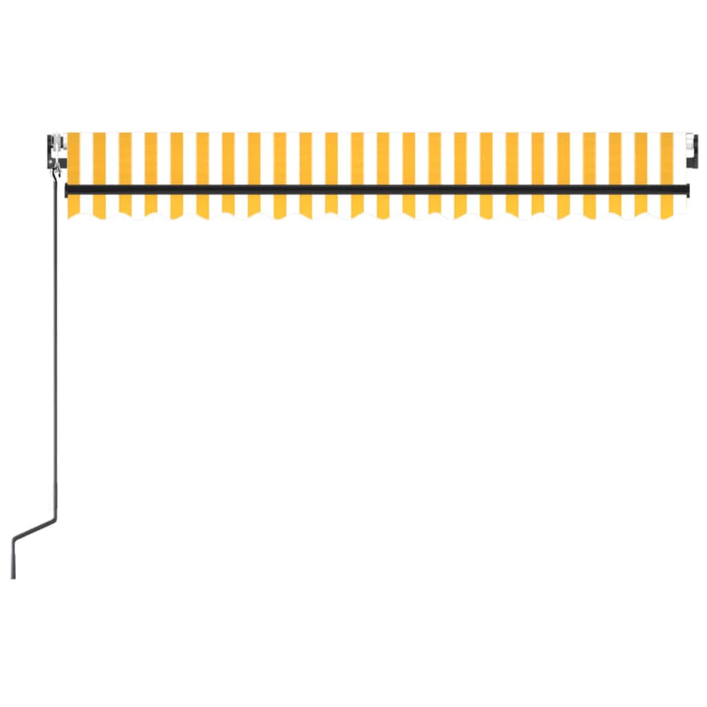 Toldo retrátil automático 450x300 cm amarelo e branco