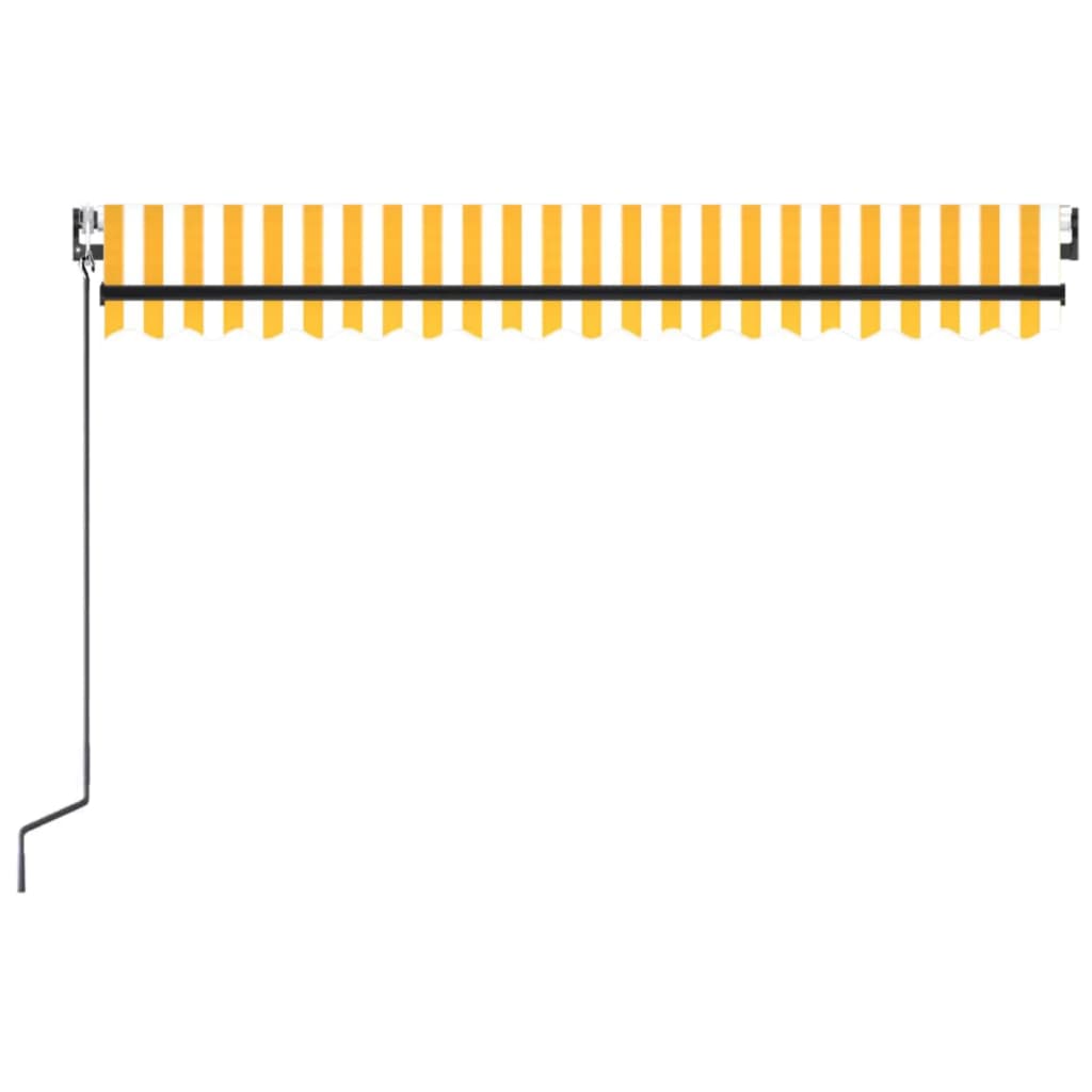 Toldo autom. LED e sensor de vento 450x300 cm amarelo/branco