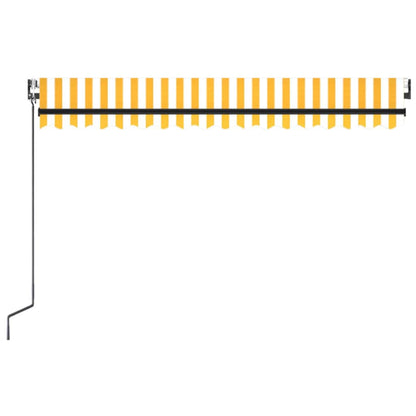 Toldo autom. LED e sensor de vento 450x300 cm amarelo/branco