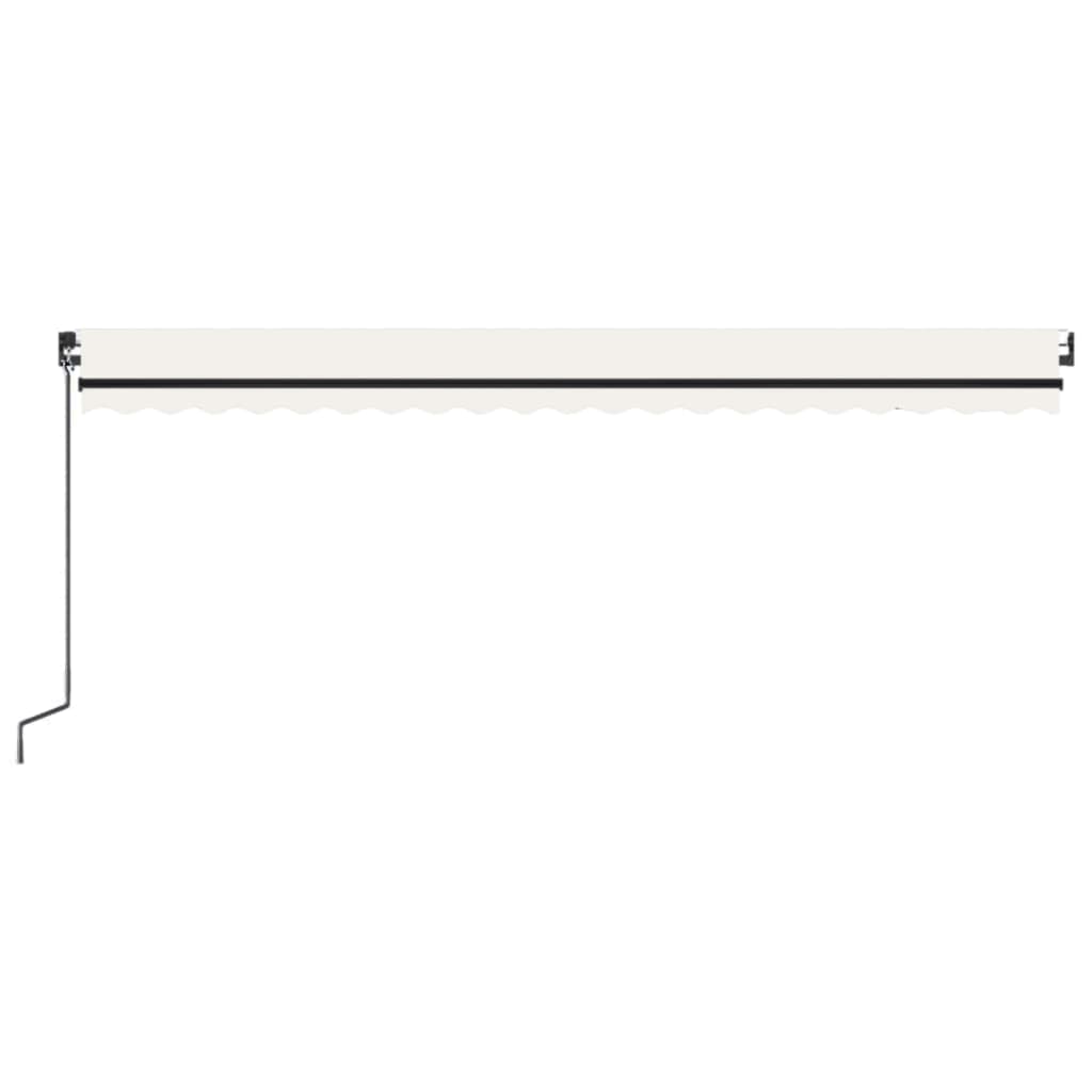 Toldo retrátil manual com LED 500x300 cm cor creme