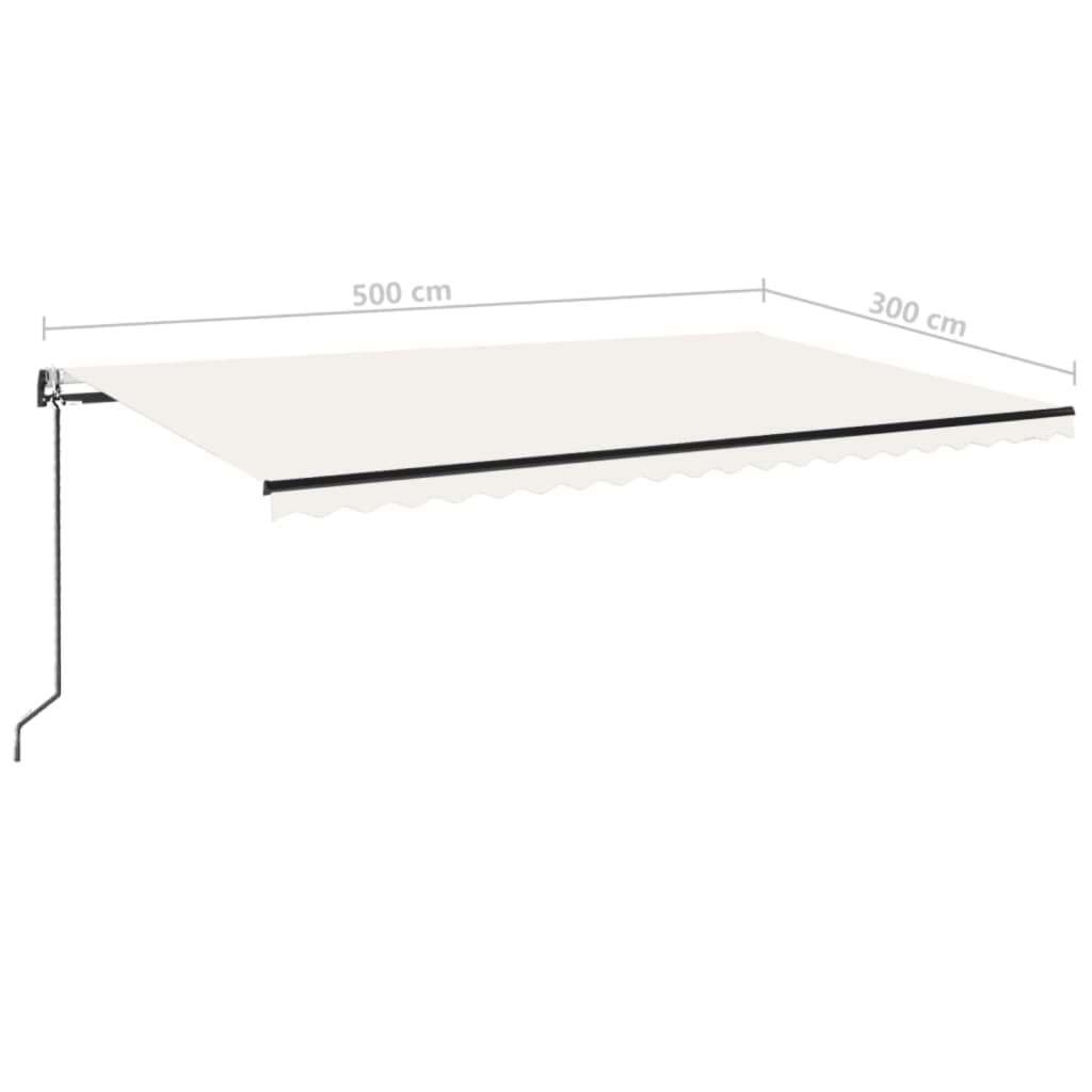 Toldo retrátil automático 500x300 cm cor creme