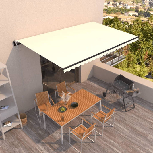 Toldo retrátil automático 500x300 cm cor creme