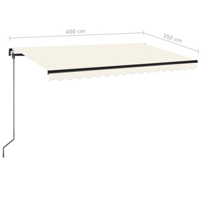 Toldo retrátil manual 400x350 cm cor creme