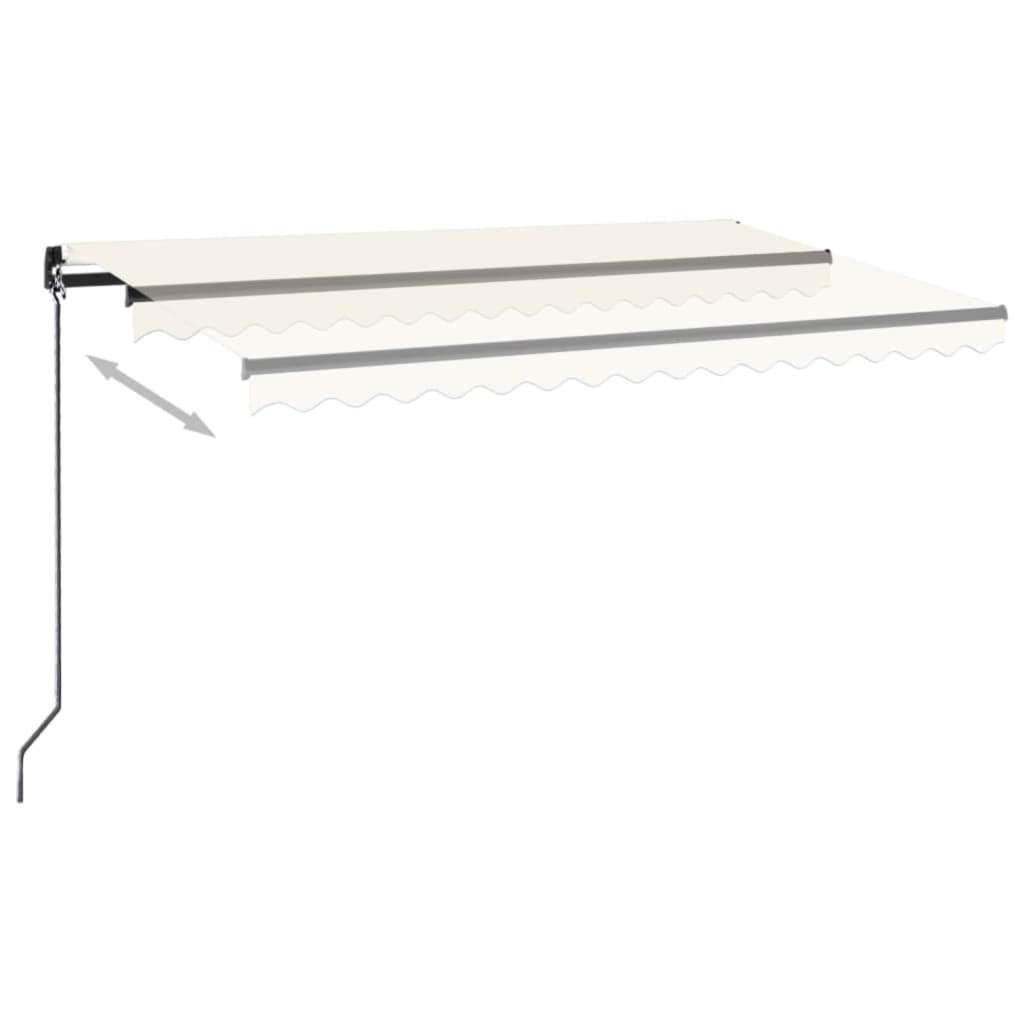 Toldo retrátil manual com LED 400x350 cm cor creme