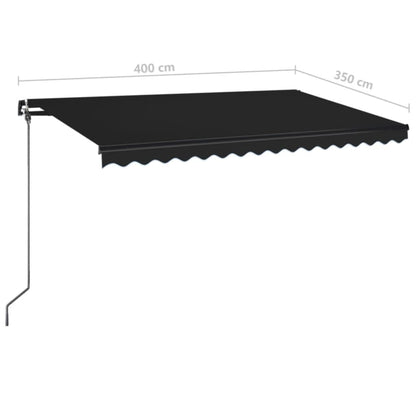 Toldo retrátil manual com LED 400x350 cm antracite