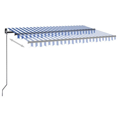 Toldo retrátil automático 400x350 cm azul e branco