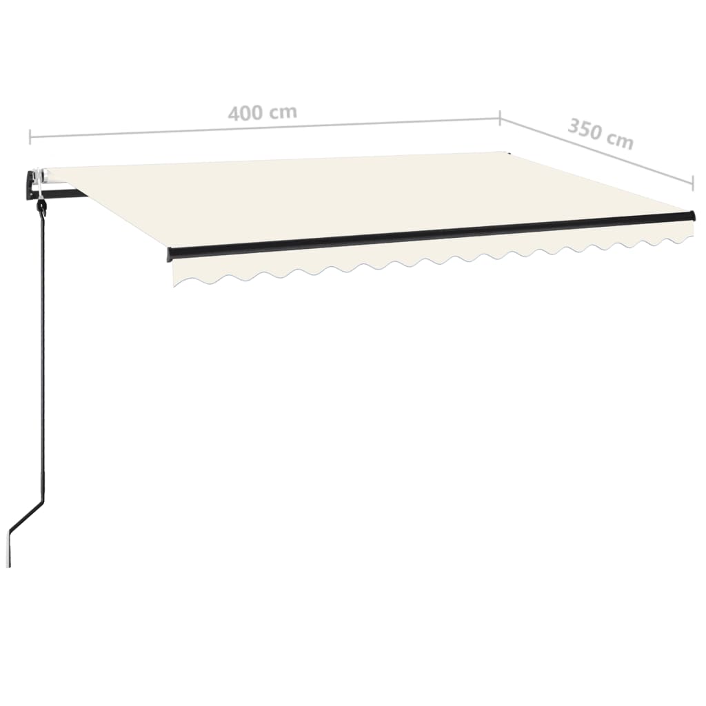 Toldo automático com LED e sensor de vento 400x350 cm cor creme