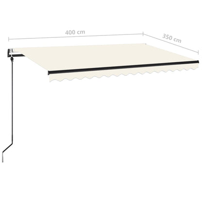 Toldo automático com LED e sensor de vento 400x350 cm cor creme